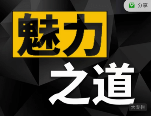 魅力之道-全板块男性综合魅力修炼搭讪形象心态合一与东方修身西方Game融合课程-恋爱技巧
