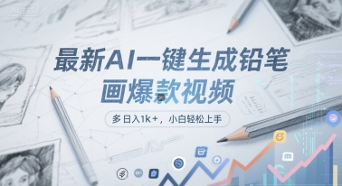 最新AI一键生成铅笔画爆款视频，多平台分发，日 入1k+，小白轻松上手【揭秘】网赚项目-副业赚钱-互联网创业-资源整合小白搞钱网,分享免费网赚项目,网创资源,视频教程,网络资源的休闲小站