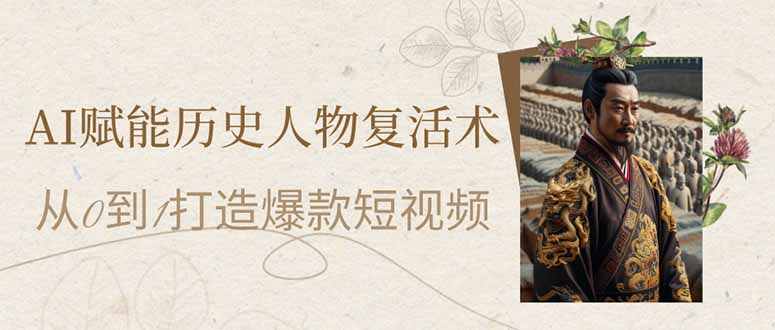 （14311期）AI赋能历史人物复活术：从0到1打造爆款短视频网赚项目-副业赚钱-互联网创业-资源整合小白搞钱网,分享免费网赚项目,网创资源,视频教程,网络资源的休闲小站