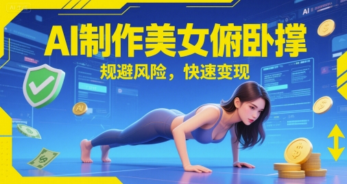 AI制作美女俯卧撑，规避风险，快速变现网赚项目-副业赚钱-互联网创业-资源整合小白搞钱网,分享免费网赚项目,网创资源,视频教程,网络资源的休闲小站