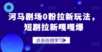 河马剧场0粉拉新玩法，短剧拉新嘎嘎爆网赚项目-副业赚钱-互联网创业-资源整合小白搞钱网,分享免费网赚项目,网创资源,视频教程,网络资源的休闲小站