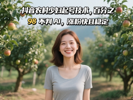 抖音农村少妇起号技术，百分之98不判AI，涨粉快且稳定网赚项目-副业赚钱-互联网创业-资源整合小白搞钱网,分享免费网赚项目,网创资源,视频教程,网络资源的休闲小站