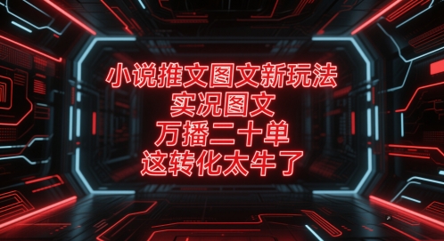 小说推文图文新玩法，实况图文，万播二十单，这转化太牛了！网赚项目-副业赚钱-互联网创业-资源整合小白搞钱网,分享免费网赚项目,网创资源,视频教程,网络资源的休闲小站
