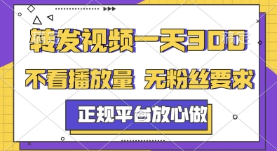 转发视频一天3张+，正规平台放心做，不看播放量，无粉丝要求，随时随地挣收益【揭秘】网赚项目-副业赚钱-互联网创业-资源整合小白搞钱网,分享免费网赚项目,网创资源,视频教程,网络资源的休闲小站
