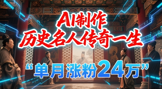 暴力起号！用AI制作历史名人传奇一生，单月涨粉24W，涨粉+变现赛道黑马来了网赚项目-副业赚钱-互联网创业-资源整合小白搞钱网,分享免费网赚项目,网创资源,视频教程,网络资源的休闲小站