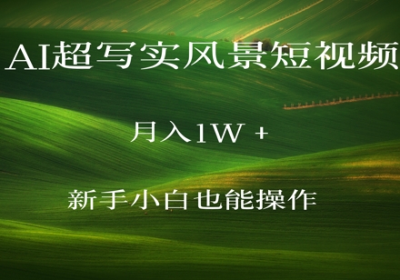 AI超写实风景短视频，月入1w，新手小白都能操作网赚项目-副业赚钱-互联网创业-资源整合小白搞钱网,分享免费网赚项目,网创资源,视频教程,网络资源的休闲小站