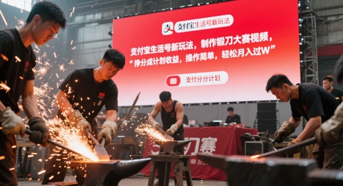 支付宝生活号新玩法，制作锻刀大赛视频，挣分成计划收益，操作简单，轻松月入过W网赚项目-副业赚钱-互联网创业-资源整合小白搞钱网,分享免费网赚项目,网创资源,视频教程,网络资源的休闲小站