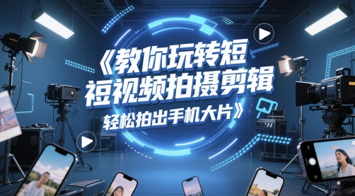 教你玩转短视频拍摄剪辑，轻松拍出手机大片网赚项目-副业赚钱-互联网创业-资源整合小白搞钱网,分享免费网赚项目,网创资源,视频教程,网络资源的休闲小站
