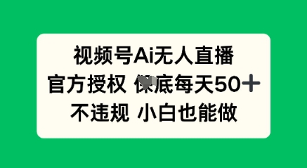视频号AI无人直播，官方授权  每天50+，不违规 小白也能做网赚项目-副业赚钱-互联网创业-资源整合小白搞钱网,分享免费网赚项目,网创资源,视频教程,网络资源的休闲小站