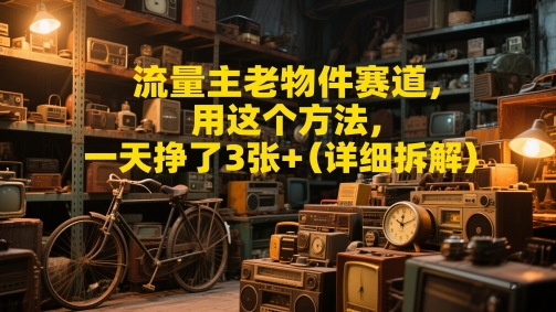 流量主老物件赛道，用这个方法，一天挣了3张+(详细拆解)网赚项目-副业赚钱-互联网创业-资源整合小白搞钱网,分享免费网赚项目,网创资源,视频教程,网络资源的休闲小站