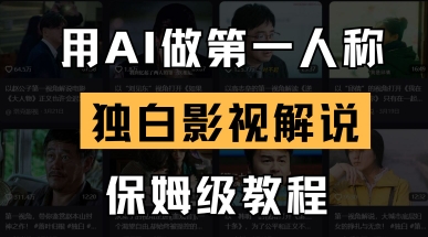 用AI做第一人称独白影视解说，手把手教学，保姆级教程网赚项目-副业赚钱-互联网创业-资源整合小白搞钱网,分享免费网赚项目,网创资源,视频教程,网络资源的休闲小站