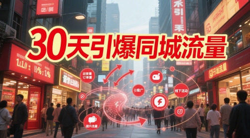 30天引爆同城流量：团购篇 认知篇 流量篇 来客篇 达人篇 老板人设IP篇 投流篇网赚项目-副业赚钱-互联网创业-资源整合小白搞钱网,分享免费网赚项目,网创资源,视频教程,网络资源的休闲小站