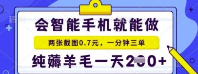 简单截图就能有收益，最适合小白做的副业，日入2张+轻轻松松网赚项目-副业赚钱-互联网创业-资源整合小白搞钱网,分享免费网赚项目,网创资源,视频教程,网络资源的休闲小站