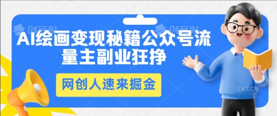 AI绘画变现秘籍：公众号流量主副业狂挣，网创人速来掘金网赚项目-副业赚钱-互联网创业-资源整合小白搞钱网,分享免费网赚项目,网创资源,视频教程,网络资源的休闲小站