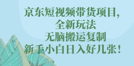 京东短视频带货项目，全新玩法，无脑搬运复制，新手小白日入好几张!网赚项目-副业赚钱-互联网创业-资源整合小白搞钱网,分享免费网赚项目,网创资源,视频教程,网络资源的休闲小站