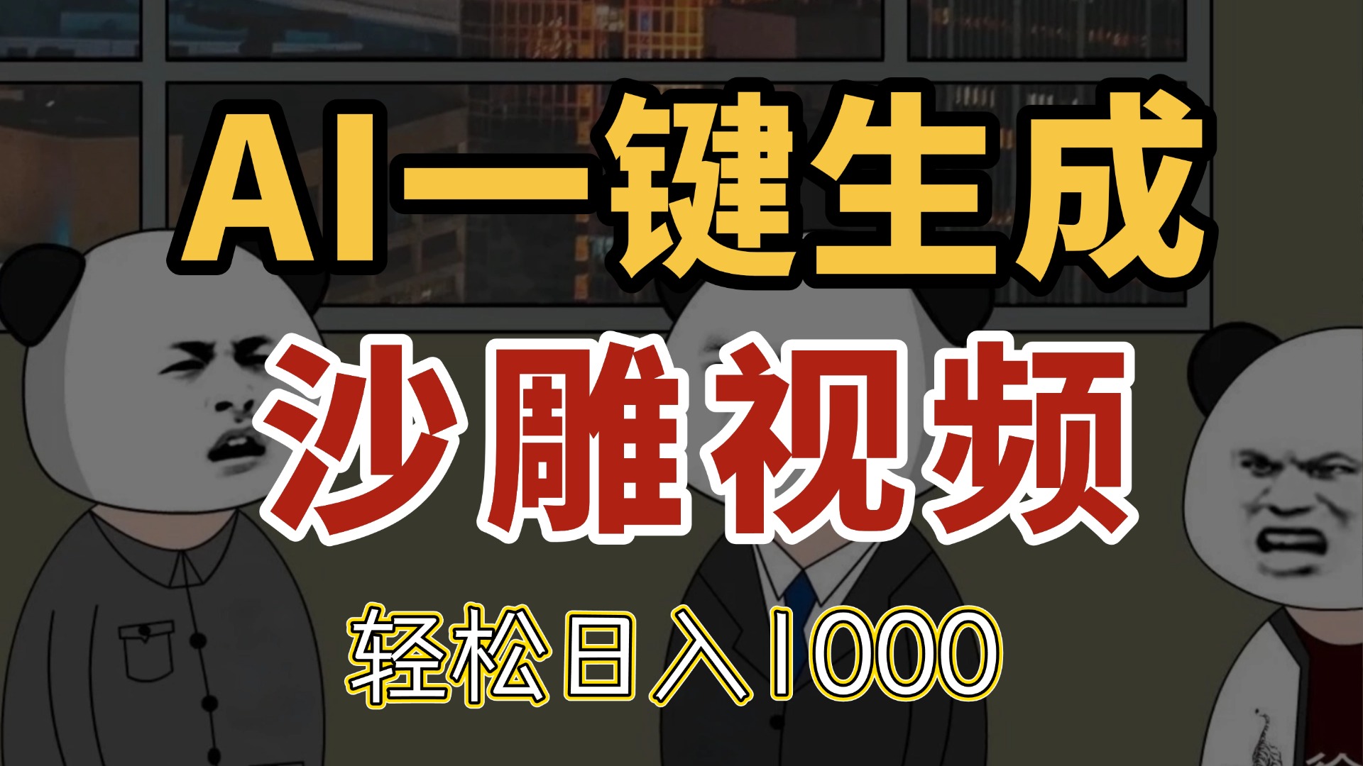 （14756期）AI一键生成沙雕视频，一条视频千万播放，轻松日入1000网赚项目-副业赚钱-互联网创业-资源整合小白搞钱网,分享免费网赚项目,网创资源,视频教程,网络资源的休闲小站