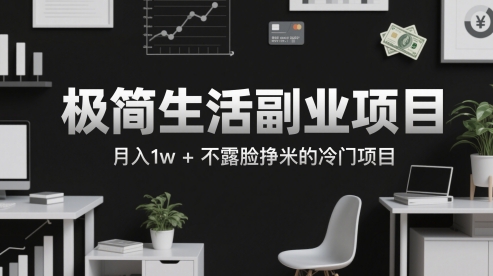 极简生活副业项目，月入1w+不露脸挣米的冷门项目网赚项目-副业赚钱-互联网创业-资源整合小白搞钱网,分享免费网赚项目,网创资源,视频教程,网络资源的休闲小站
