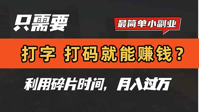 （14672期）只需要打字，打码，就能赚钱？简单的赚钱小副业，利用碎片时间，月入过万网赚项目-副业赚钱-互联网创业-资源整合小白搞钱网,分享免费网赚项目,网创资源,视频教程,网络资源的休闲小站