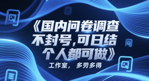 国内问卷调查，不封号，可日结，多劳多得，工作室，个人都可做网赚项目-副业赚钱-互联网创业-资源整合小白搞钱网,分享免费网赚项目,网创资源,视频教程,网络资源的休闲小站