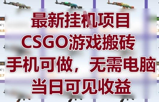 最新挂G项目，CSGO游戏搬砖，手机可做，无需电脑，当日见收益【揭秘】网赚项目-副业赚钱-互联网创业-资源整合小白搞钱网,分享免费网赚项目,网创资源,视频教程,网络资源的休闲小站