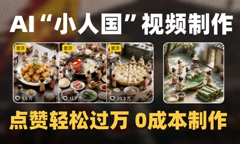 爆款1000W+播放微缩景观迷你小人国AI视频0成本制作全流程教学网赚项目-副业赚钱-互联网创业-资源整合小白搞钱网,分享免费网赚项目,网创资源,视频教程,网络资源的休闲小站