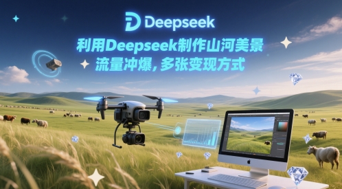 利用Deepseek制作山河美景，流量冲爆，多张变现方式网赚项目-副业赚钱-互联网创业-资源整合小白搞钱网,分享免费网赚项目,网创资源,视频教程,网络资源的休闲小站