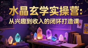 水晶玄学实操营：从兴趣到收入的闭环打造课网赚项目-副业赚钱-互联网创业-资源整合小白搞钱网,分享免费网赚项目,网创资源,视频教程,网络资源的休闲小站