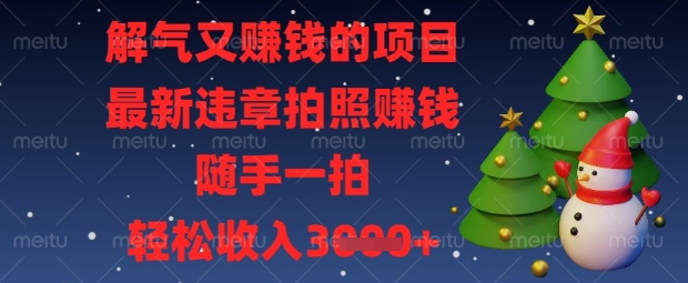 解气又挣钱的项目，最新违章拍照挣钱，随手一拍，轻松收入数张【揭秘】网赚项目-副业赚钱-互联网创业-资源整合小白搞钱网,分享免费网赚项目,网创资源,视频教程,网络资源的休闲小站